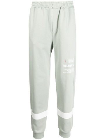 Helmut Lang - logo-print elasticated-waistband sweatpants - men - Cotton/Spandex/Elastane - S - Green