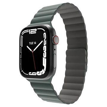SwitchEasy 魚骨牌 SKIN 磁吸矽膠防水錶帶 松葉綠 磁吸快拆  Apple Watch 44/45/46/49mm  1條