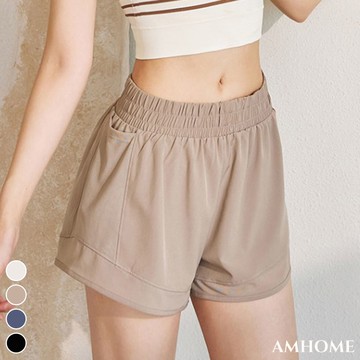 【Amhome】跨境運動短褲薄款假兩件透氣健身褲防走光顯瘦田徑跑步運動短褲# 117232(現貨+預購)