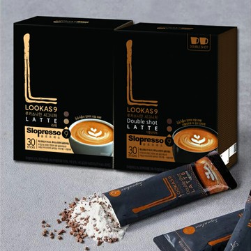 韓國 LOOKAS9 拿鐵系列 香醇原味/雙倍濃縮 (14.9g×30入/盒) 盧卡斯咖啡 Lookas9南陽咖啡 韓國高級飯店選用咖啡 姜棟元代言 韓國國民咖啡