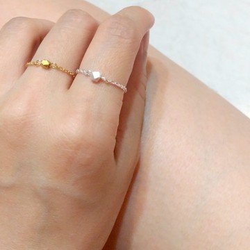 純粹-純銀/黃銅 細鏈戒指