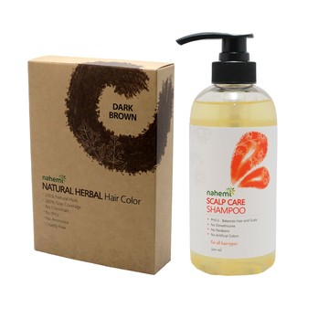 娜禾蜜 草本增色護髮粉｜咖啡黑x1+無矽靈健髮洗髮露x1