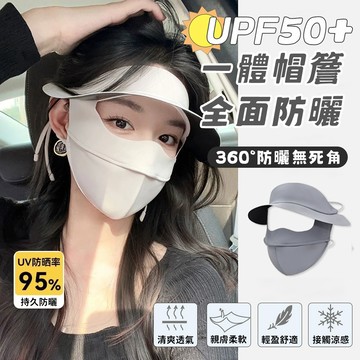 【隔日到貨🏪】冰絲防曬面罩 全臉防曬口罩 帽簷一體 防紫外線 抗uv口罩 臉基尼大帽檐面罩 防曬口罩 遮陽口罩 遮陽面罩