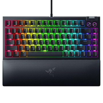 RAZER 雷蛇 BlackWidow 黑寡婦 V4 幻彩版 75% 機械式電競鍵盤 (中文)  黑色  RZ03-05001500-R3T1  Razer 機械軸