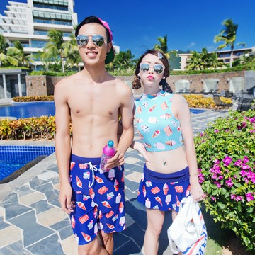 ☀Chi's shop~☀ 單買男生款泳褲 冰淇淋俏皮系 三件式比基尼BIKINI