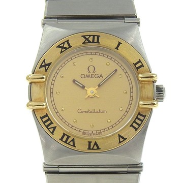 【日本直送】OMEGA 歐米茄 星座系列 腕錶 鍍金 x 不鏽鋼 石英機芯 指針式顯示 金色錶盤 女款【二手】