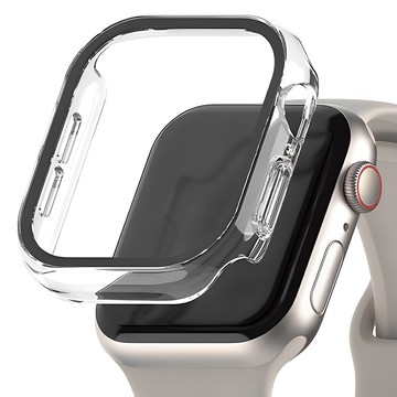 新吉莫盧 9H 全覆蓋一體式 SF塗層保護殼  Apple Watch 10 46mm  1個  水晶透明