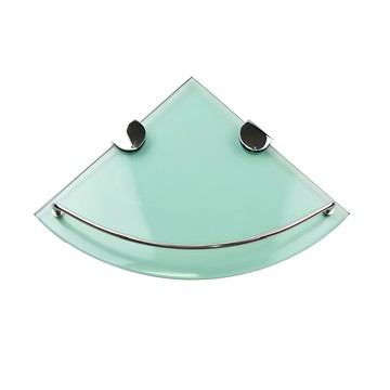 Cocos Best 淋浴衛浴強化玻璃轉角置物架  24.5 x 34cm  透明色  1個