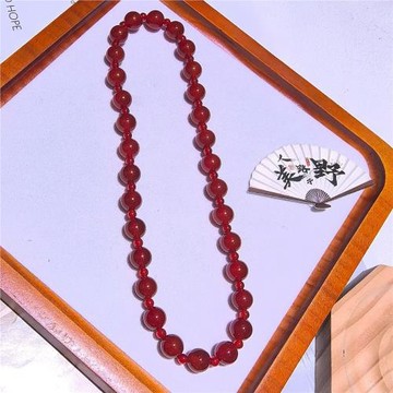 趙露絲許我耀眼手鏈同款大顆粒紅瑪瑙手鏈趙露思許妍同款手鏈批發