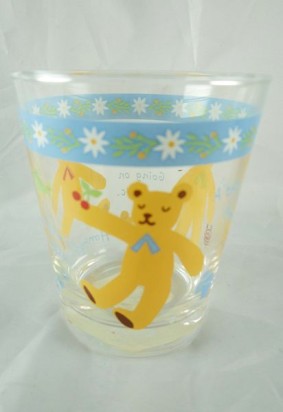 【震撼精品百貨】HONEY FIELD 熊~玻璃杯『藍底白花』