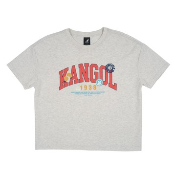 KANGOL 短T 落肩 寬版 印花T 灰 女 6522100511