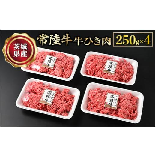 ふるさと納税 茨城県 守谷市 牛ひき肉 250g×4 合計1kg 牛肉 お肉 挽肉 ひき肉 4パック ハンバーグ メンチカツ