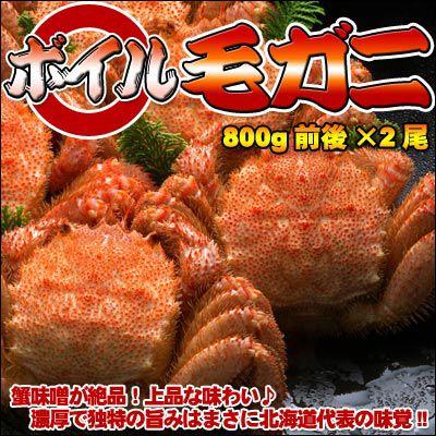 ボイル毛ガニ超特大800g前後×2尾 送料無料 沖縄は送料別途加算 御歳暮 クリスマス 正月