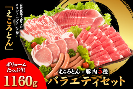 えころとん・豚肉5種(計1160g) バラエティセット《60日以内に順次出荷