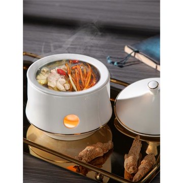 酒店會所陶瓷蠟燭加熱位上菜遼參湯盅燕鮑翅佛跳墻餐具明爐菜湯盤