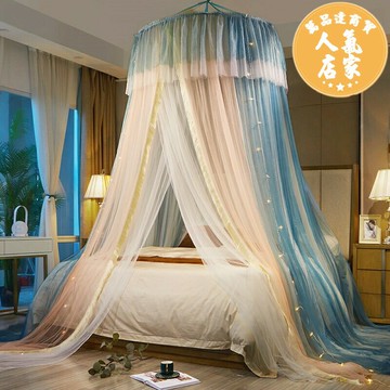 蚊帳 圓頂蚊帳 吊頂蚊帳 2025年新款圓頂蚊帳家用公主風吊頂免安裝1.5米1.8m2方便拆洗床幔