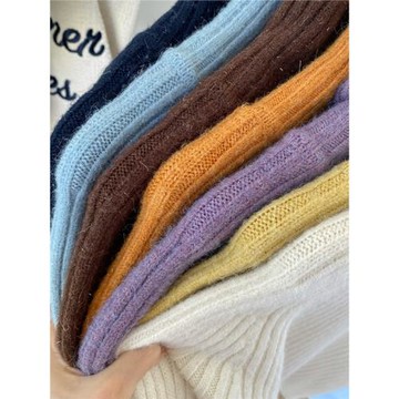 2025新款毛衫高領加厚純色亮絲毛衣羊毛打底衫寬松顯瘦搭配大衣女