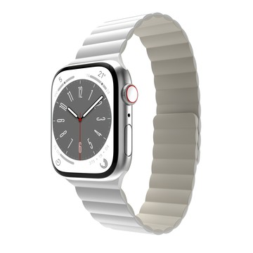 MAGEASY Skin矽膠磁吸錶帶  Apple Watch 44/45/46/49mm  雲朵白  1個
