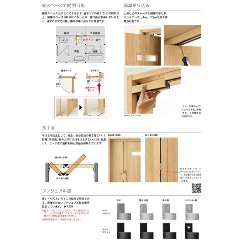 室内ドア ラフォレスタ TW 折戸ドア 07320・07720・08720 YKKap 室内