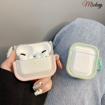 新品簡約邊框純色適用airpods pro保護套蘋果2代藍牙airpods3代耳機殼