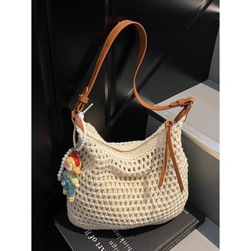 法式小眾編織托特包女2025新款夏季海邊休閑度假沙灘包單肩腋下包