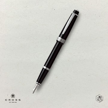 【CROSS】 Bailey Light貝禮輕盈系列亮黑鋼筆- EF尖  (原廠正貨)