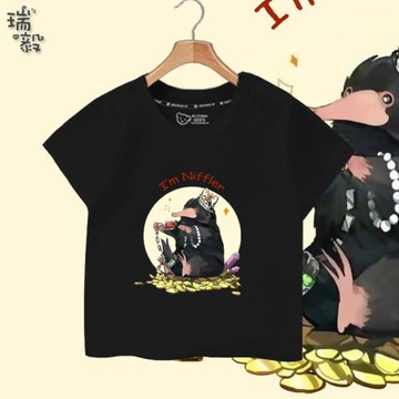 神奇動物在哪里電影嗅嗅聯名同款短袖T恤衫男女兒童裝學生款半袖