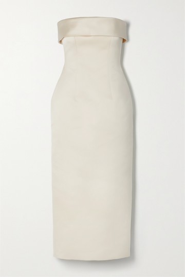 Emilia Wickstead - Keeley Strapless Duchesse-satin Midi Dress - Ivory - UK 14