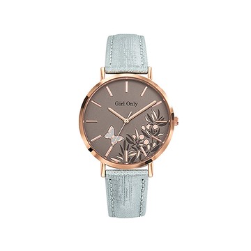 【Go Girl Only】蝶飛系列法國浪漫時尚腕錶-金蔥灰/699092