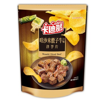 [家速配]卡迪那洋芋片哇沙米骰子牛口味