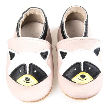 【BABY:MAMI】真皮手工寶寶學步鞋 (#5 小浣熊） 12-18M/18-24M  止滑軟Ｑ膠底