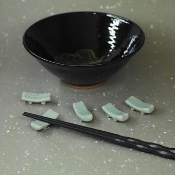禪風 青瓷釉 箸置 筷墊 筷架 筆架 手作陶藝 單件販售