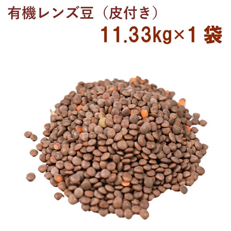 アリサン 有機レンズ豆（皮付き） 11.33kg 1袋 送料込