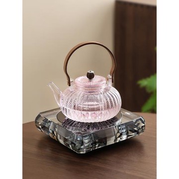 輕奢水晶電陶爐煮茶器2025新款耐高溫玻璃茶具煮茶壺燒水壺煮茶爐
