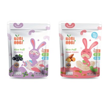 泰國【Nobi Nobi】娜比 彎彎米菓(米果)-藍莓/番薯 (40g) 6M+