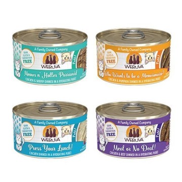 WERUVA唯美味貓咪無穀肉泥主食罐 3oz(85g) x 48入組(購買第二件贈送寵喵樂-貓草玩具x1包)