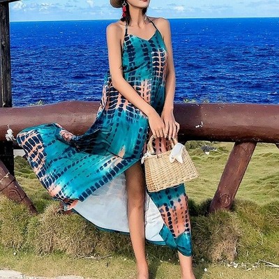 リゾートワンピース ロング マキシ丈 背中あき 背中見せ ワンピース ノースリーブ 肩だし ハワイ 沖縄 グアム 10代 代 30代 40代 50代 リゾート 通販 Lineポイント最大get Lineショッピング
