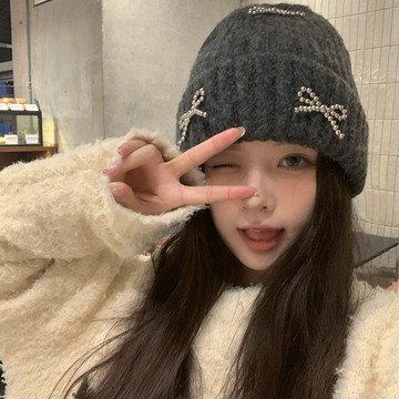 特價出清 保暖毛帽 針織帽 冬帽 針織毛帽 韓國ins博主同款蝴蝶結針織毛線帽女秋冬保暖百搭大頭圍冷帽學生