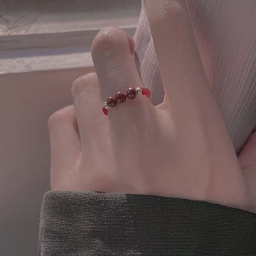 招財好運🙏🏻幸運小物🙏硃砂戒指 闢邪 保平安 招財 化輕風硃砂紅繩戒指女轉運本命年紅繩編織指環母親節情人節送禮 新年禮物