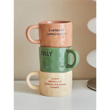 ENDLESS STARS情人情話陶瓷馬克杯手捏不規則杯咖啡杯創意禮物