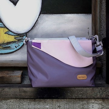 seisei｜遛遛包-斜背+托特二包合一_回收再製環保布料輕量防潑水 (有點紫)