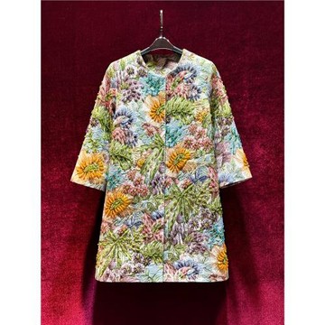 高檔重工釘珠水鉆提花刺繡寬松國風外套大衣風衣女裝上衣氣質爆款