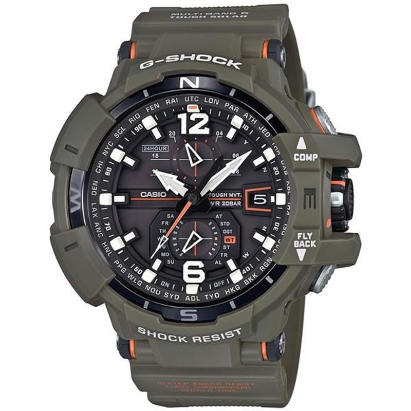 CASIO カシオ G-SHOCK ジーショック 電波ソーラー 多機能 GW-A1100KH-3AJF 国内正規品 GRAVITYMASTER  グラビティマスター メンズ 腕時計 ウォッチ 緑 カーキ | LINEブランドカタログ