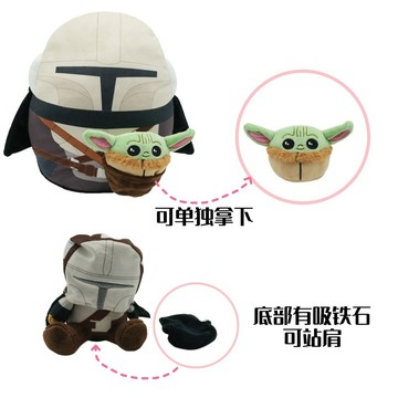 💗特惠💗新品星球大戰Din Djarin曼達洛人頭盔面具古古Grogu毛絨玩具