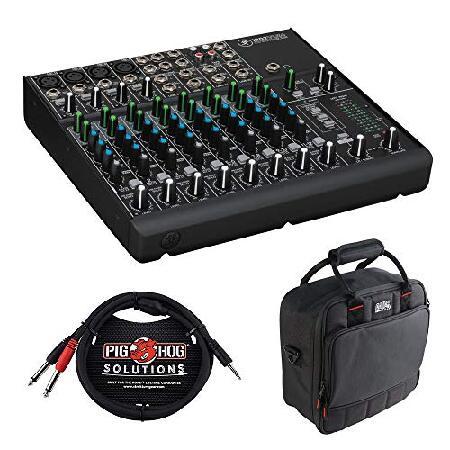 Mackie 1202VLZ4 12-Channel Compact Mixer with G-MIXERBAG-1212 Padded Nylon Mixer Equipment Bag ＆ PB-S3410 3.5 mm Stereo Breakout Cable, 10 feet Bundl