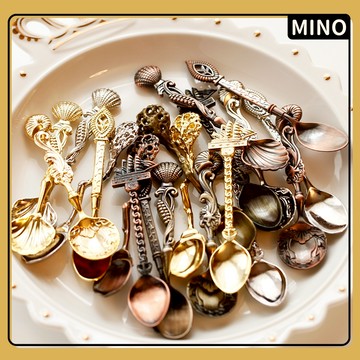 復古風海洋造型咖啡勺五件套【台灣現貨】甜點咖啡勺 點心勺 小勺 復古勺 甜點勺 咖啡勺 小勺子 冰淇淋勺 電子發票