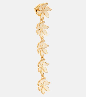 Oscar de la Renta Floral enamel drop earrings