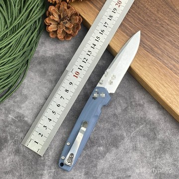 【臺灣 熱銷】外貿蝶蝴485藍色G10白刃折疊刀高硬度防身戰術野外折刀隨身小刀