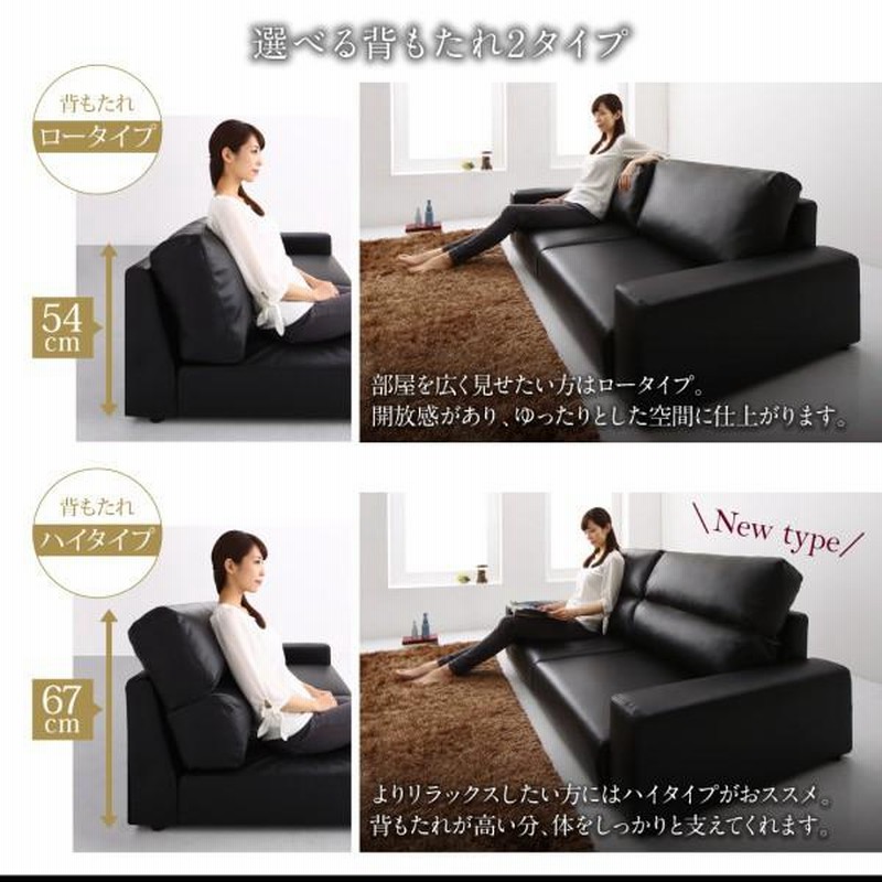 未使用訳あり フロアローソファ 2.5人掛け 2.5P 背もたれハイタイプ 