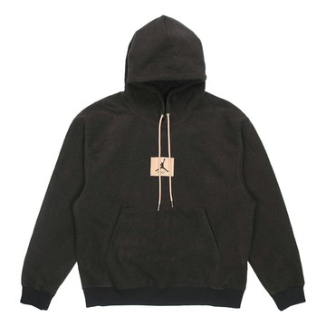Men's Air Jordan Hooded Casual Printing Sports Plush Pullover Autumn Black